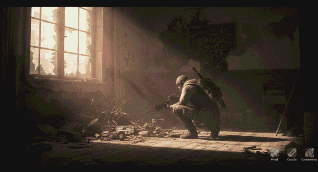 ARC Raiders reaching extraction point while machines patrol nearby intense moment