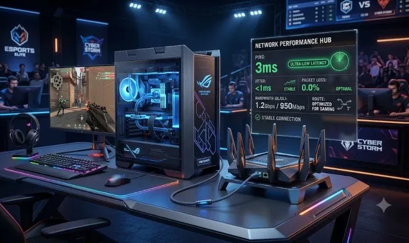 Ethernet connection for stable online gaming.