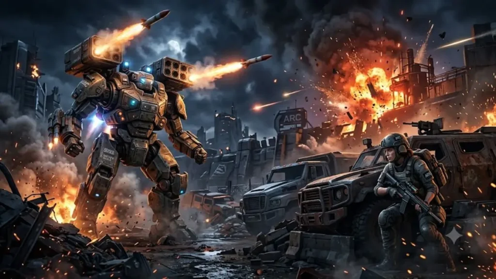 Rocketeer enemy attacking a player in ARC Raiders.