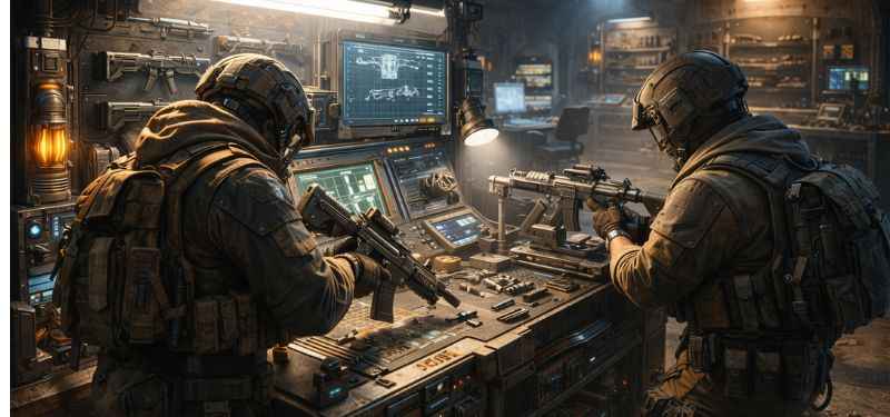 Upgrading weapons in ARC Riders bunker