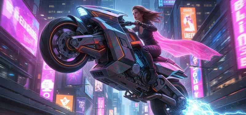 ARC Riders mission scene - high-speed racing action