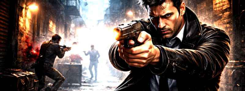 Close-up of Max Payne 2001 character, emotional and intense