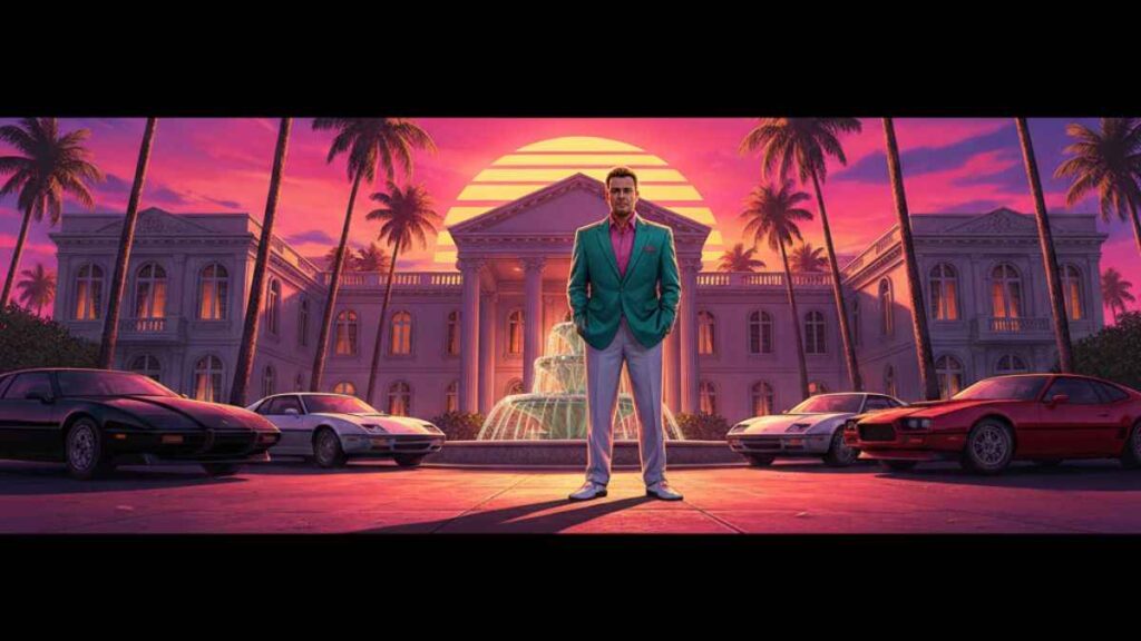 GTA Vice City drug deal ambush attack scene in dark alley