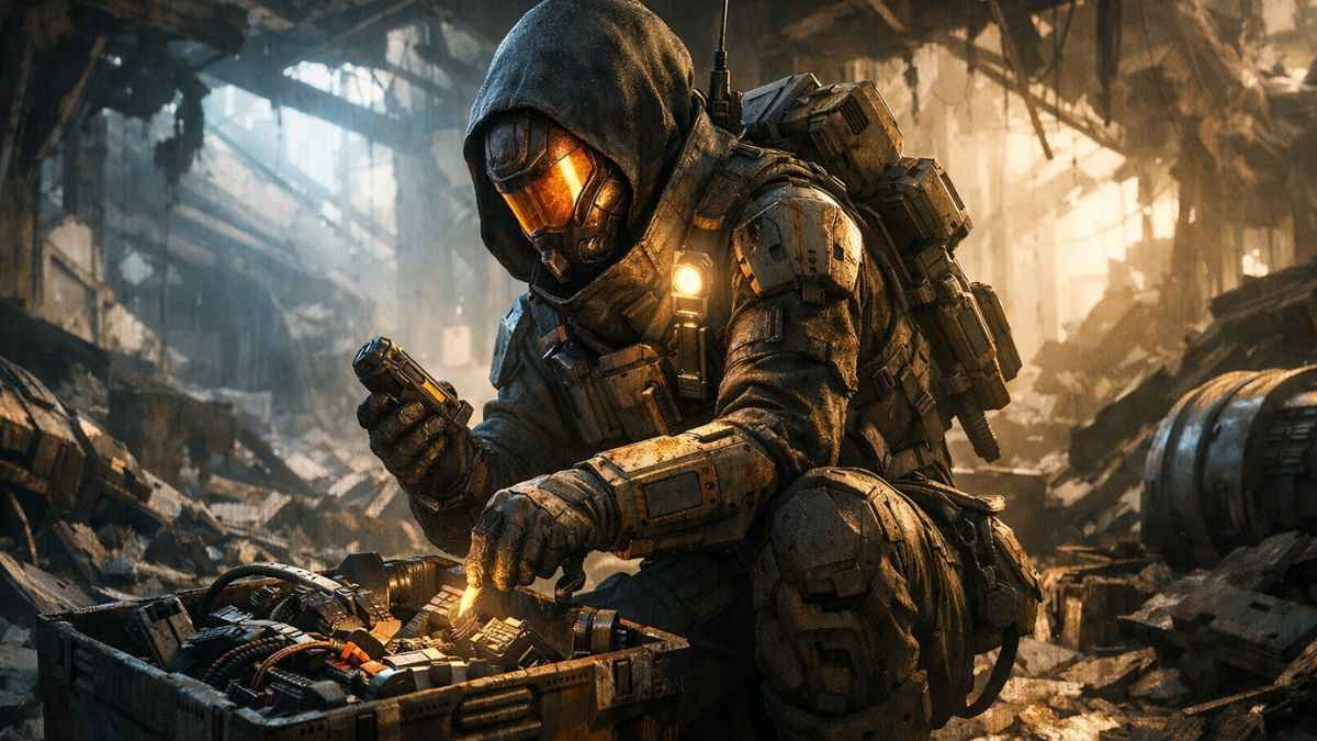 ARC Raiders solo scrap farming strategy inside abandoned building