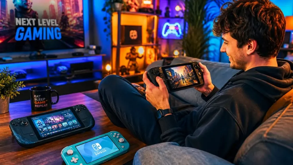 best handheld gaming consoles 2026 steam deck nintendo switch lite gaming setup