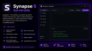 Synapse S Serverside interface showing a modern serverside scanner with built-in utility scripts.