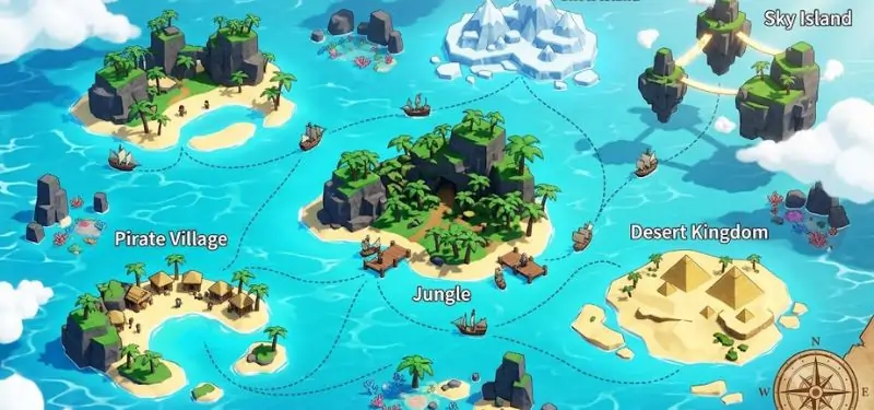 First Sea map overview in Blox Fruits.