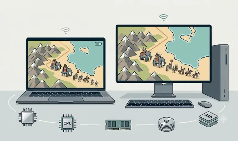Illustration representing PC hardware and system requirements for playing Old World