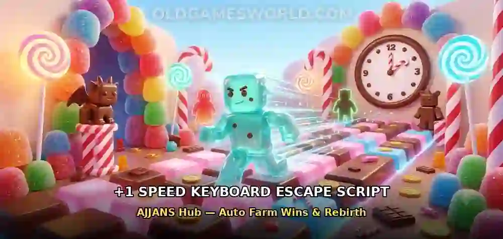 +1 Speed Keyboard Escape Script by AJJANS Hub — auto farm wins thumbnail