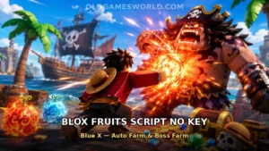 Blox Fruits Script No Key by Blue X — auto farm and boss farm thumbnail