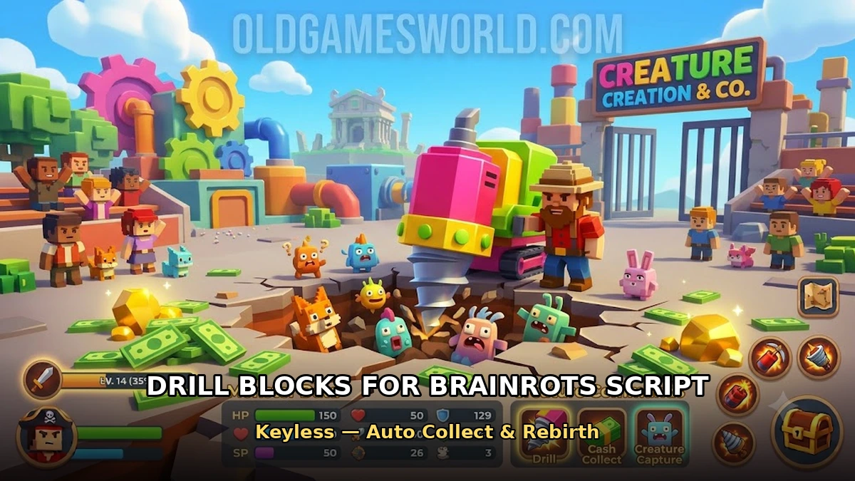 Drill Blocks for Brainrots Script (Keyless) – Auto Collect & Rebirth