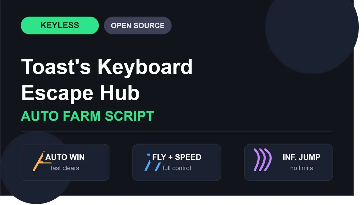 Toast’s Keyboard Escape Hub Script (Keyless) – Auto Win, Auto Speed & Fly Script 2026