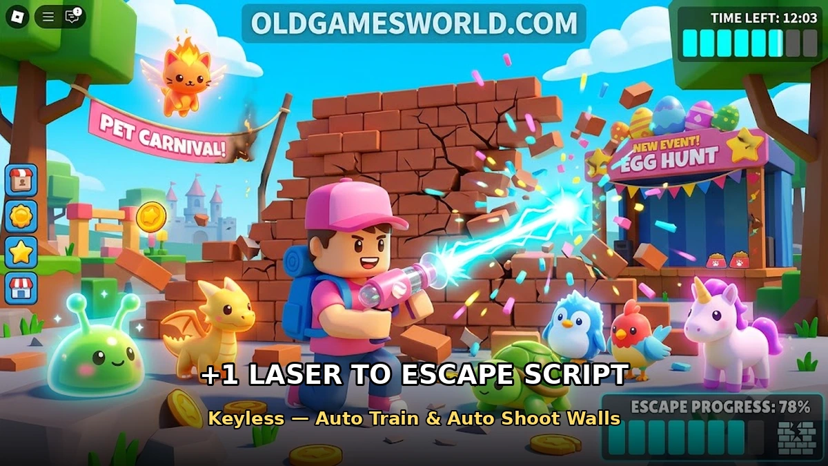 +1 Laser to Escape Script (Keyless) – Auto Train & Auto Shoot Walls