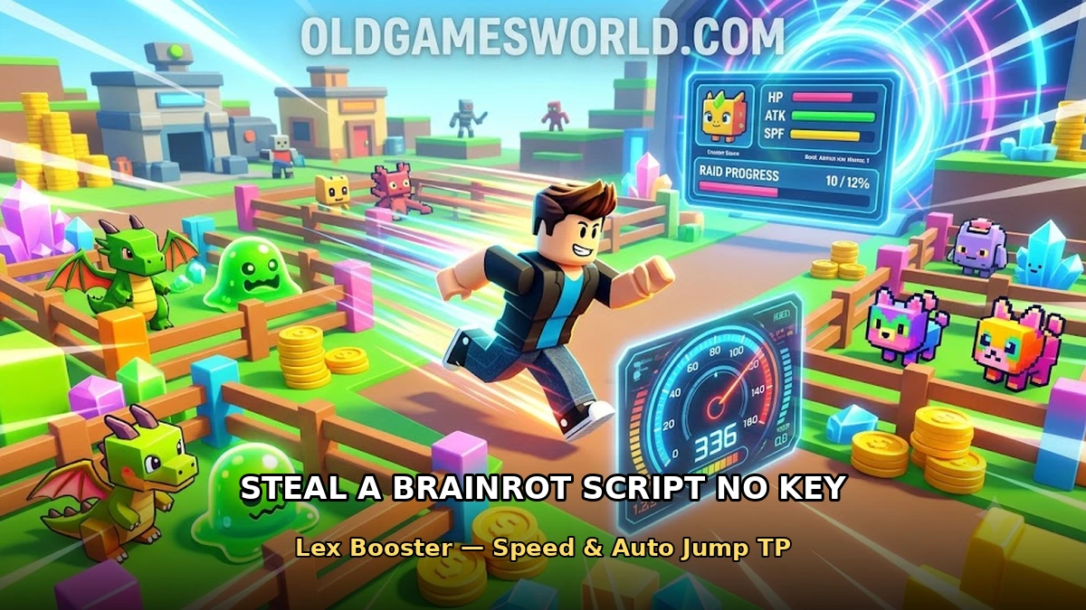 Steal a Brainrot Script No Key – Lex Booster (Speed & Auto Jump TP)
