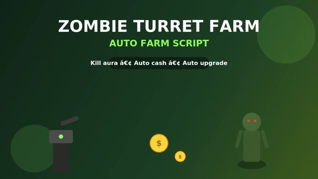 Zombie Turret Farm auto farm script thumbnail — kill aura and auto cash collection