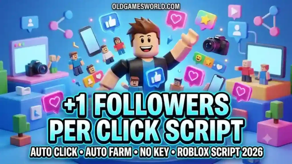 +1 Followers Per Click Script with Auto Click, Auto Farm, and No Key support for Roblox