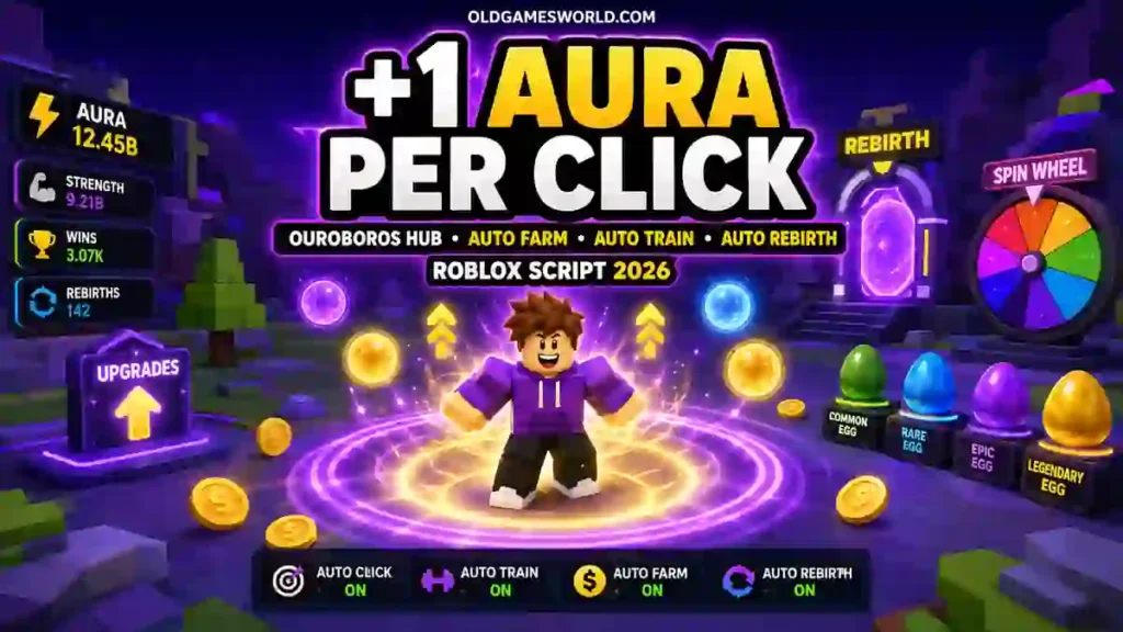 +1 Aura Per Click Script 2026 with Ouroboros Hub, Auto Farm, Auto Train and Auto Rebirth
