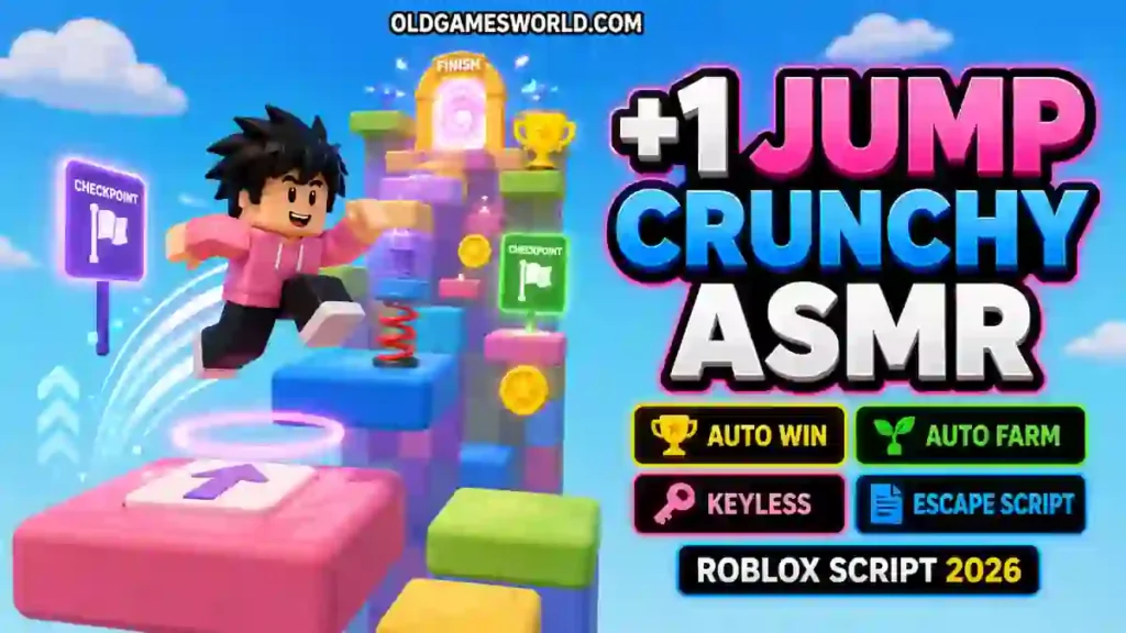 +1 Jump Crunchy ASMR Escape Script 2026 with Auto Win, Auto Farm and Keyless access