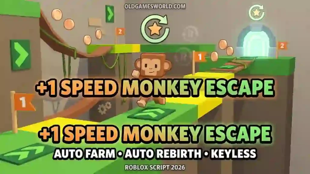 +1 Speed Monkey Escape Script 2026 with Auto Farm, Auto Rebirth, Checkpoints and Keyless access