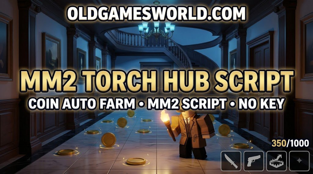 MM2 Torch Hub Script with Coin Auto Farm, No Key access, and a clean Roblox interface