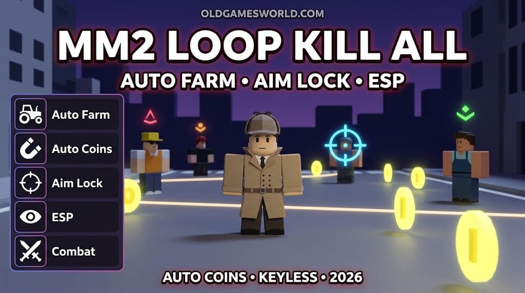 Murder Mystery 2 Loop Kill All Script 2026 with Auto Farm, Aim Lock, ESP and Auto Coins
