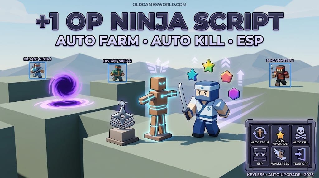 +1 OP Ninja Script 2026 with Auto Farm, Auto Kill, ESP and Auto Upgrade