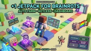 +1 Jetpack for Brainrots Script 2026 with Auto Farm, Dashboard, Base, Status and Keyless features