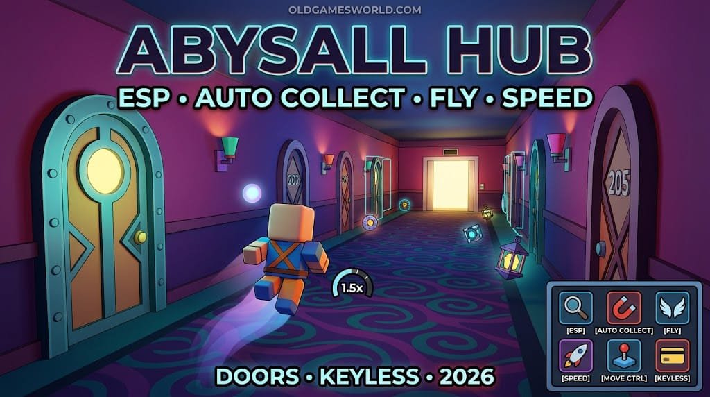 Abysall Hub Doors Script 2026 with ESP, Auto Collect, Fly, Speed and Keyless features