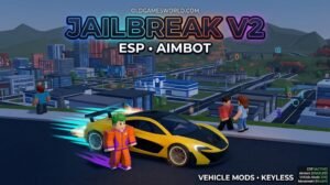 Jailbreak V2 Script 2026 gameplay with ESP, Aimbot, Vehicle Mods and Keyless access