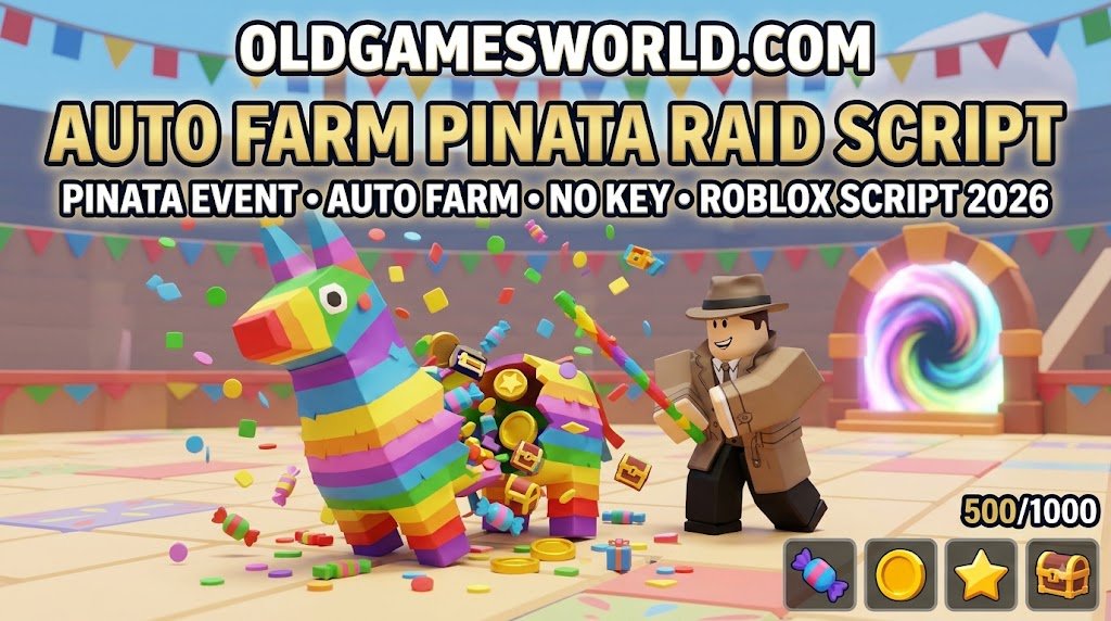 Auto Farm Pinata Raid Script with Pinata Event completion, reward collection, and Roblox gameplay tools
