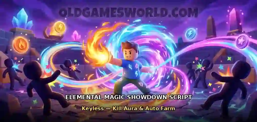 Elemental Magic Showdown Script (Keyless, Open Source) – Kill Aura & Auto Farm