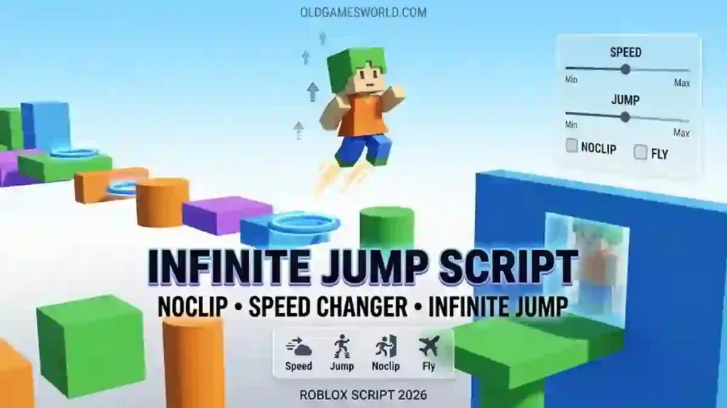 Infinite Jump Noclip Speed Changer Script 2026 with Speed, Noclip and Jump controls
