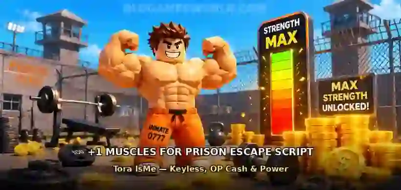 +1 Muscles for Prison Escape Script (Keyless) by Tora IsMe – OP Cash & Power