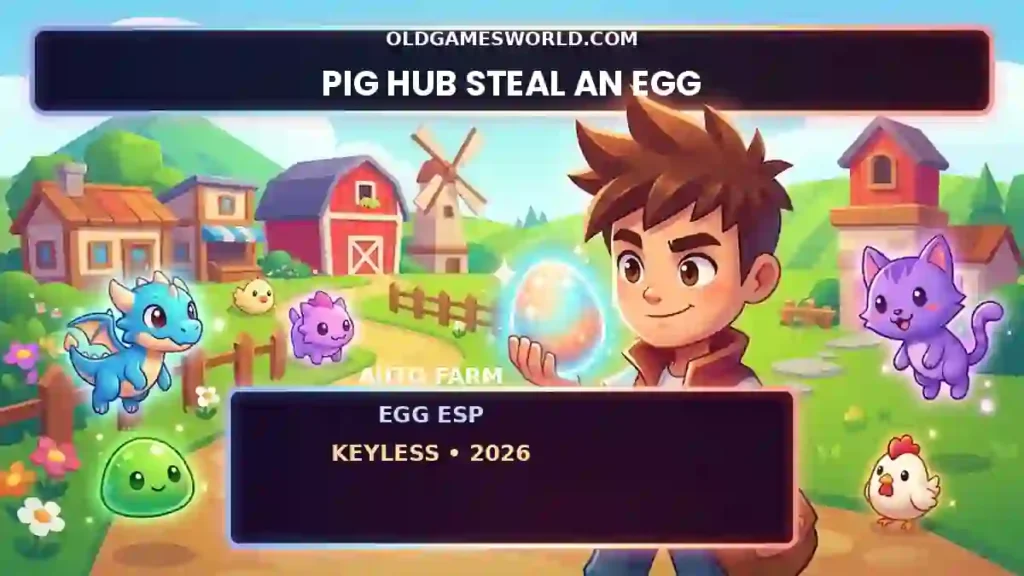 Pig Hub Steal An Egg Roblox script keyless with Auto Farm, Egg ESP and Rare Egg Hunter