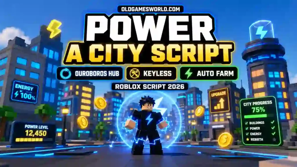 Power a City Script with Ouroboros Hub, Keyless access and Auto Farm features