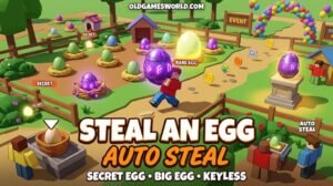 Steal An Egg Script 2026 thumbnail showing Auto Steal, Secret Egg, Big Egg, Rarest Egg and keyless gameplay.