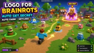 Logo for Brainrots Script 2026 gameplay with Auto Get Secret, Auto Farm and Keyless access